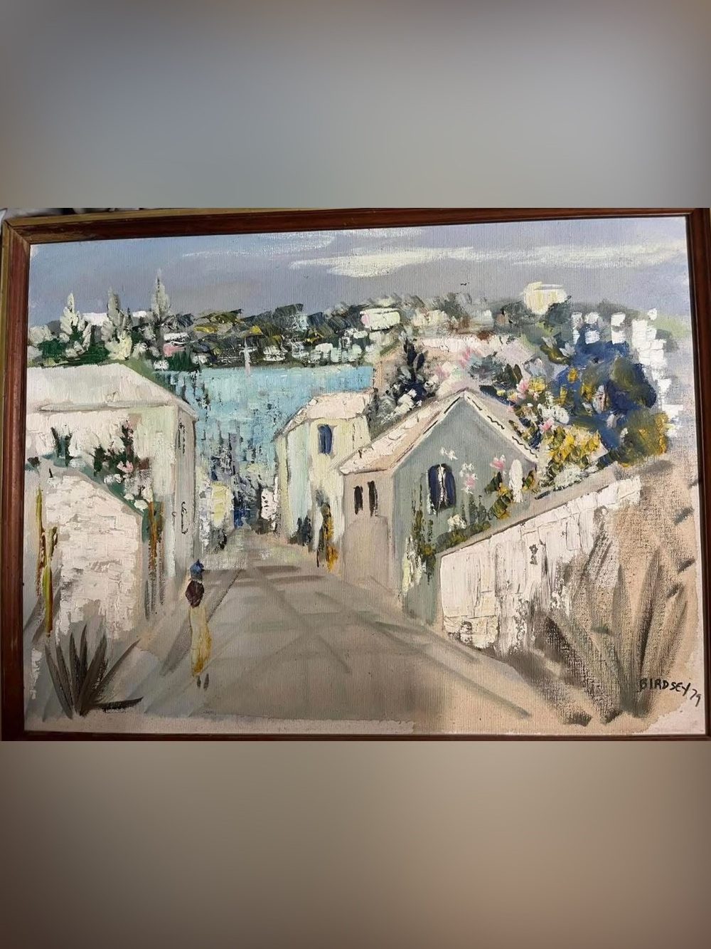 Original Alfred Birdsey Bermuda Seaside Village Oil Painting